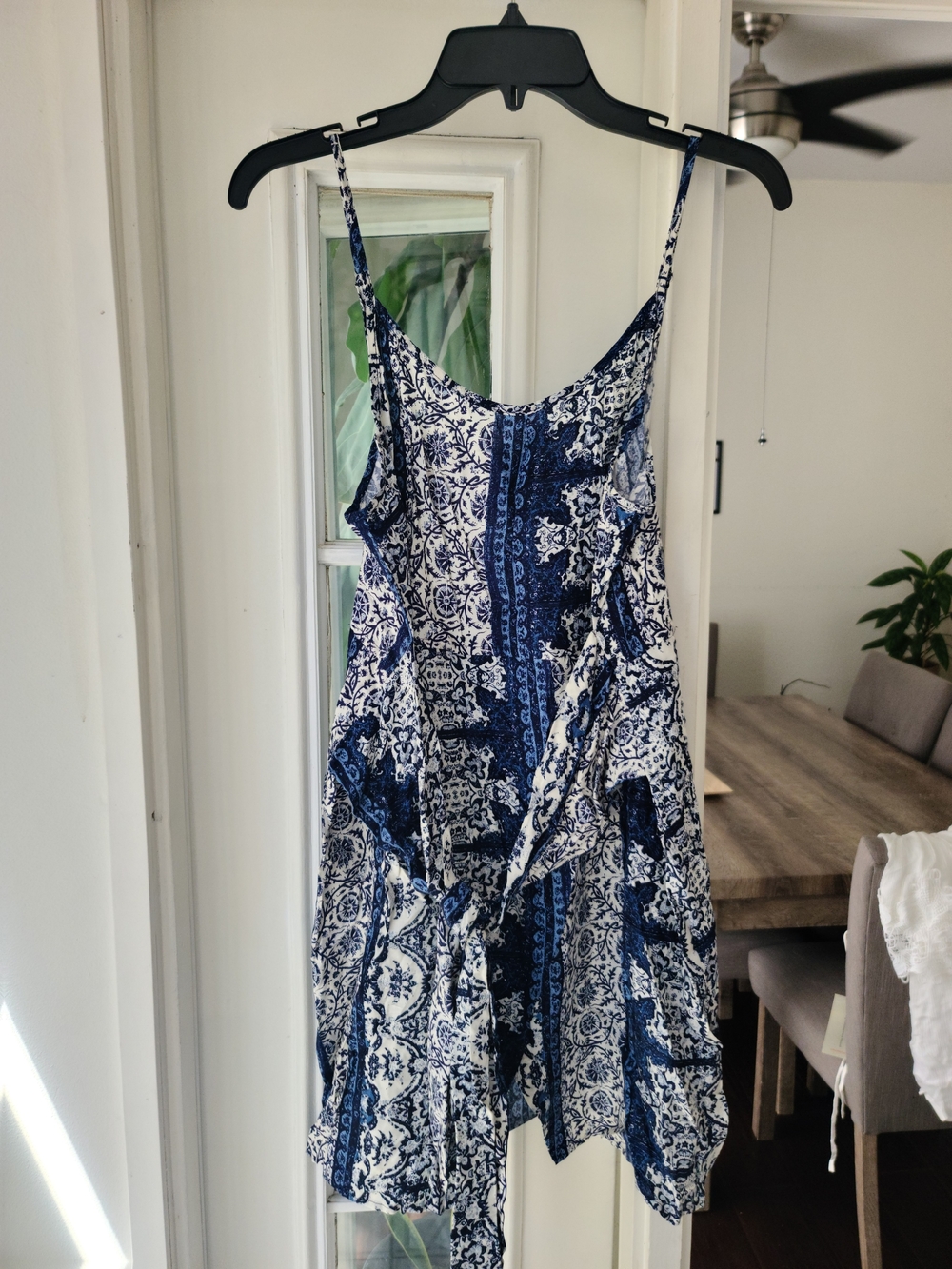 Sadie & Sage Navy and White Printed Mini Sundress